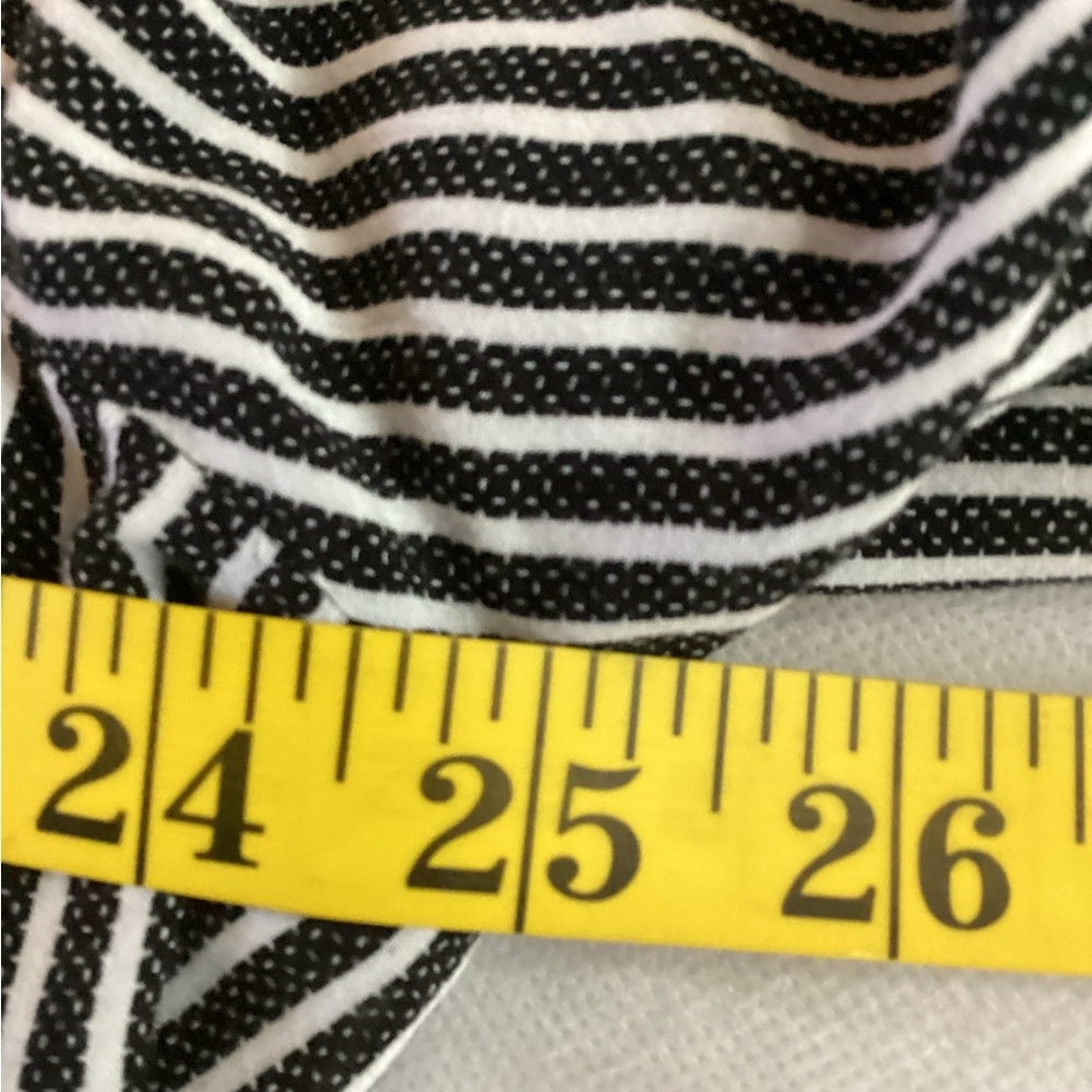 Fred David Black and White Striped Blouse, Plus Size 2X