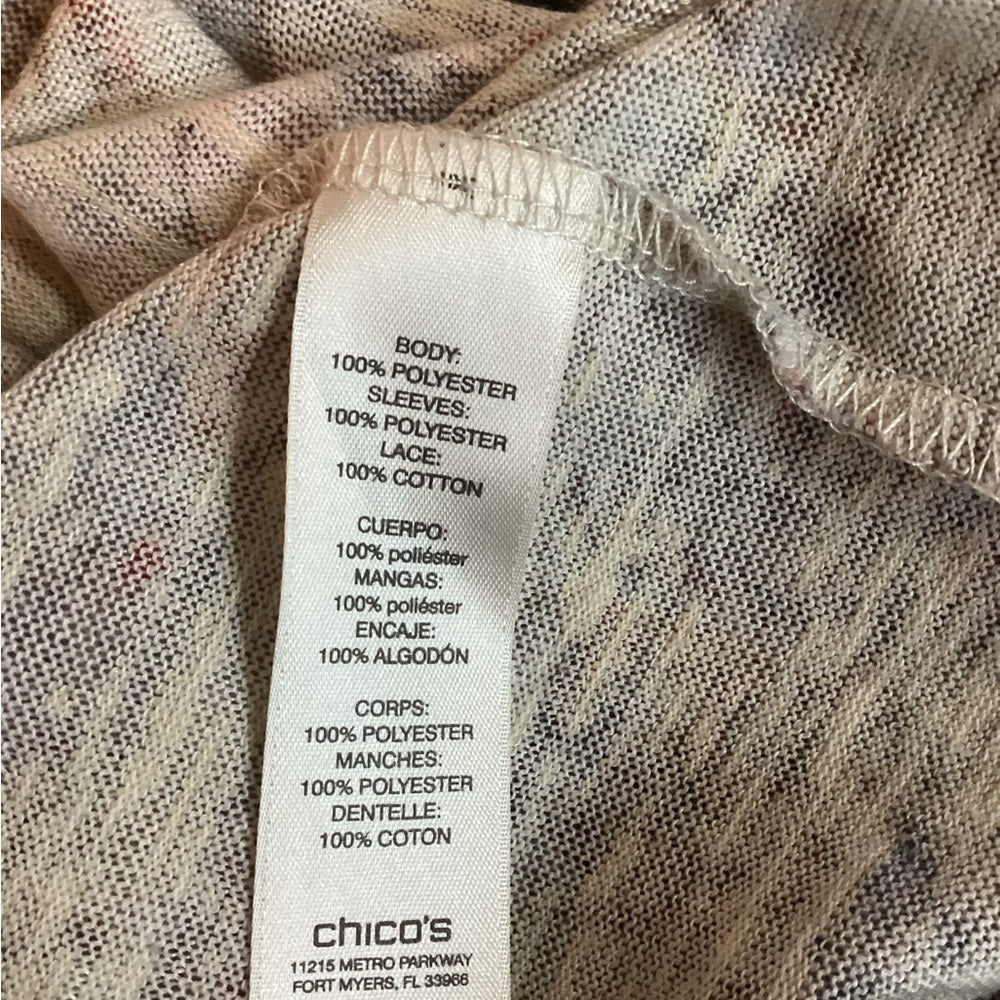 Chico's Multicolor Paisley Blouse with Crochet Hem, Plus Size XL (3)