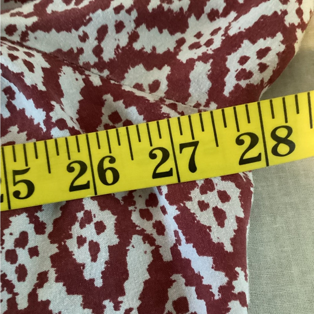 Kim Rogers Burgundy and Navy Geometric Blouse, Plus Size 2X