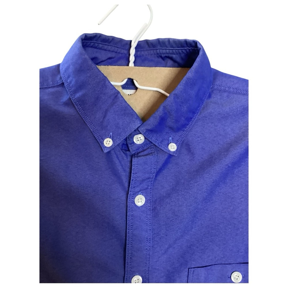 Express Vibrant Blue Casual Button-Down Shirt, Size Medium Fitted