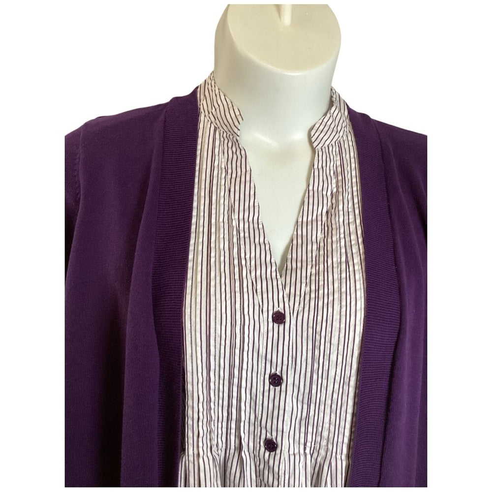 Elementz Purple and White Striped Ensemble, Plus Size 2X