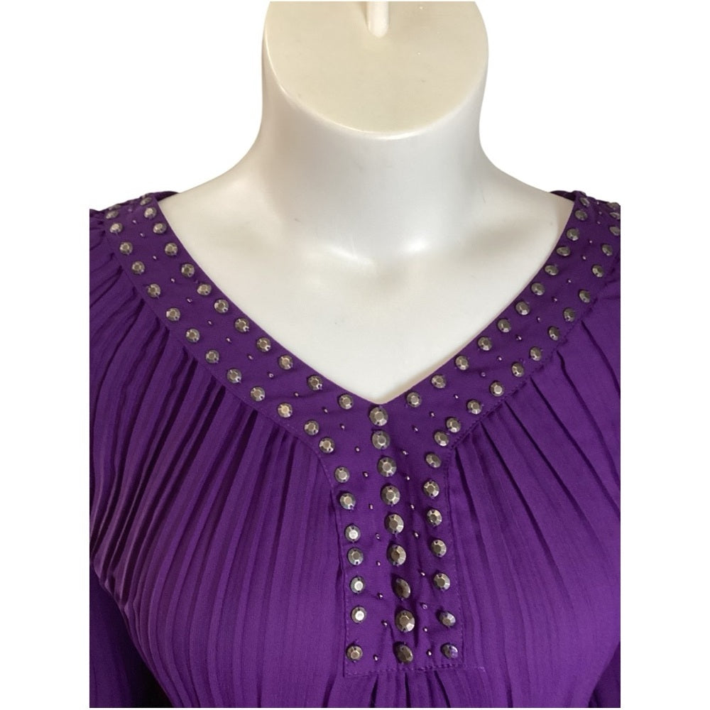 Woman Within Violet Studded Blouse, Plus Size 2X