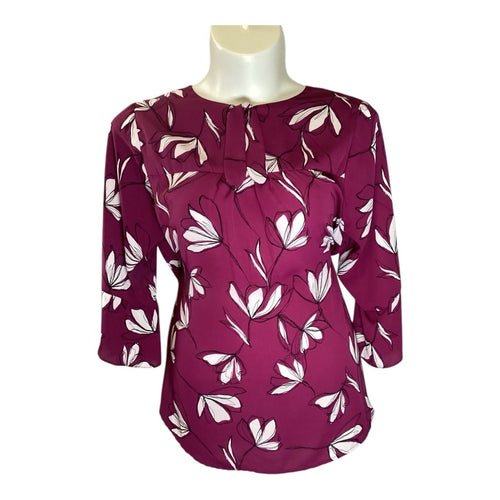 41 Hawthorn Purple Fitted 3/4 Sleeve Blouse, Plus Size 2X Resale