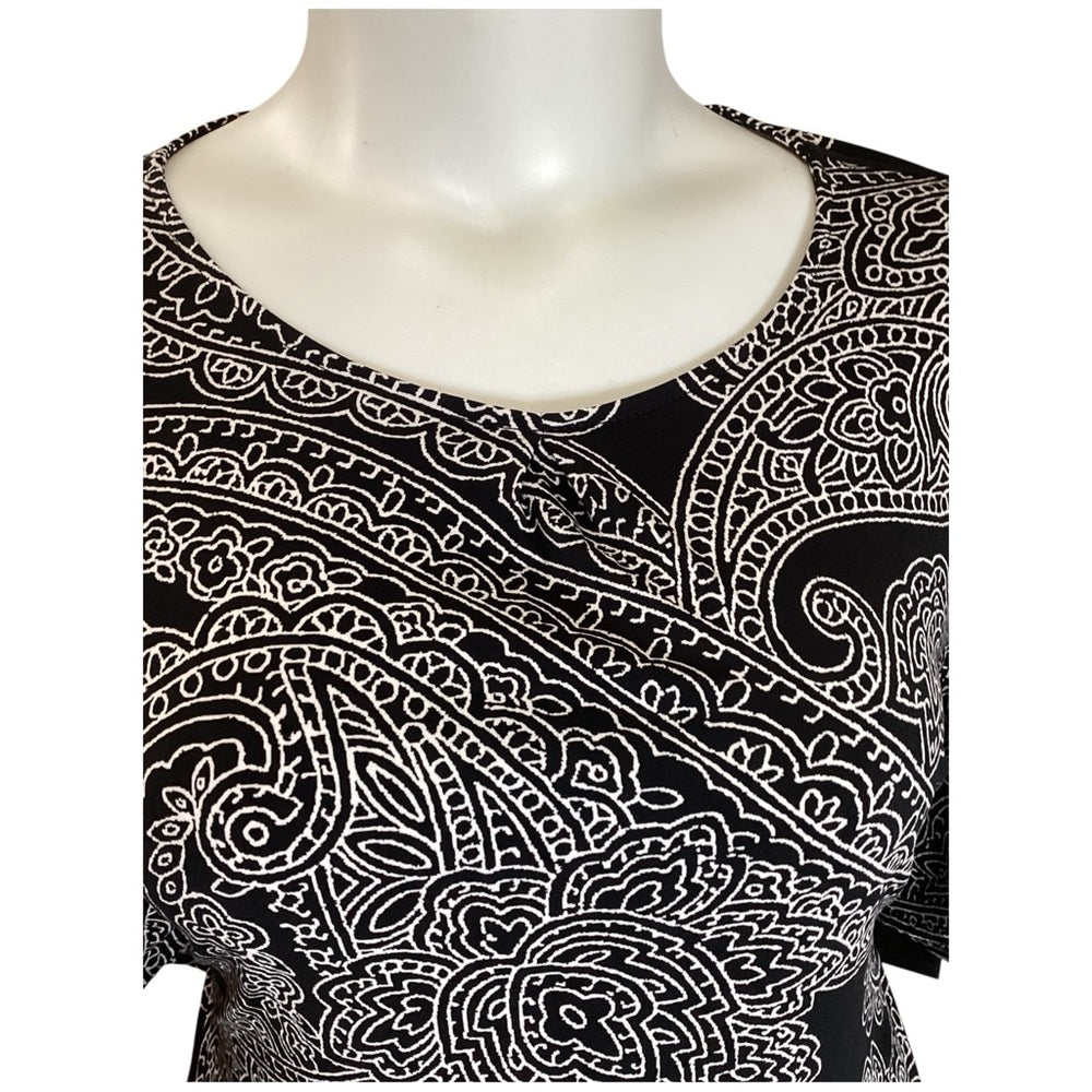 Liz Claiborne Black and White Paisley Blouse