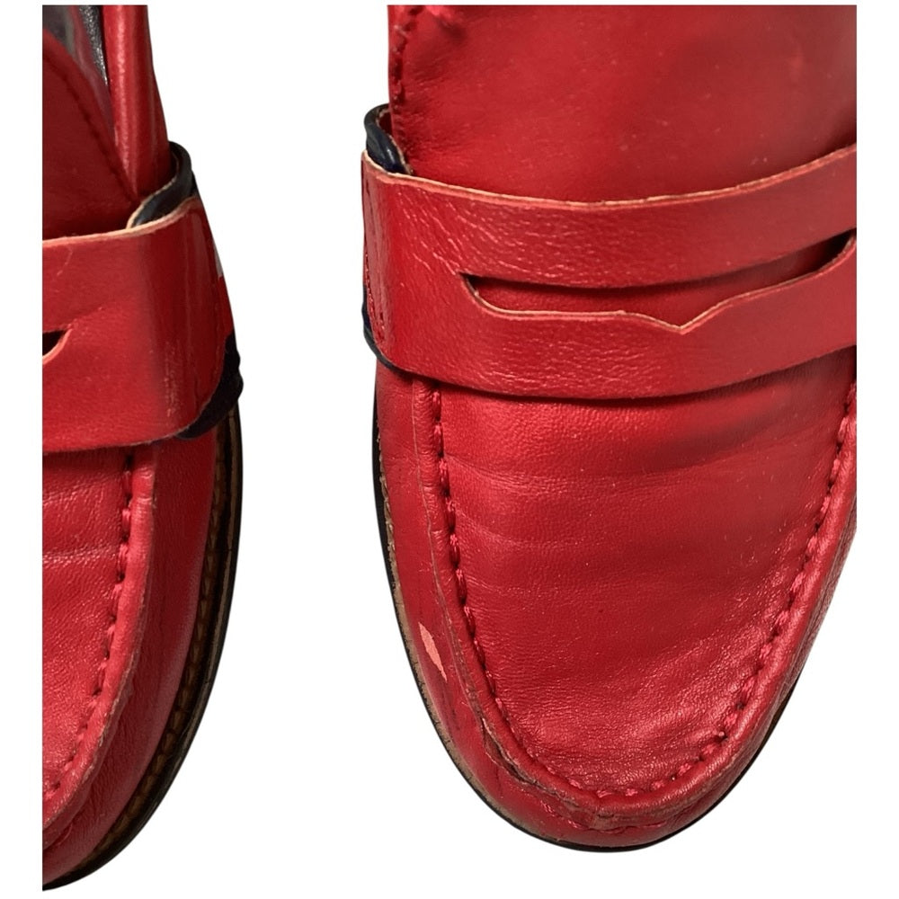 Tommy Hilfiger Red Leather Flats