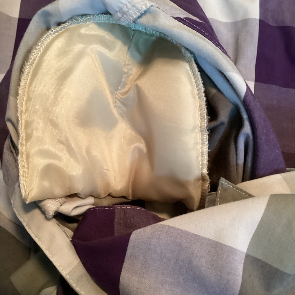 Kim Rogers Checkered Blouse in Purple and Tan, Plus Size 18 (2X)