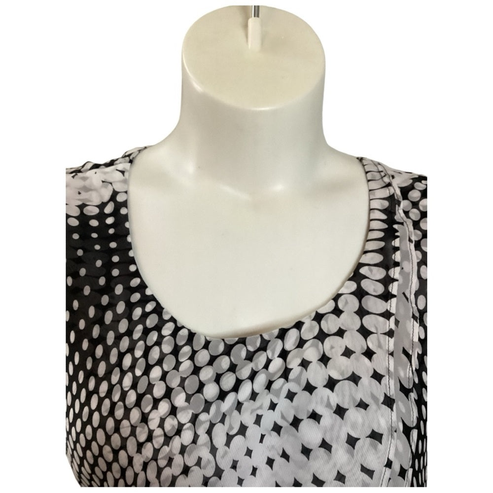Cato Monochrome Patterned Tank Top, Plus Size 22/24, 3X