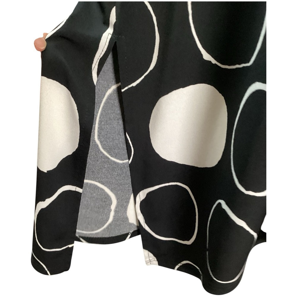 Susan Graver Black and White Circle Print Tunic, Size 3X
