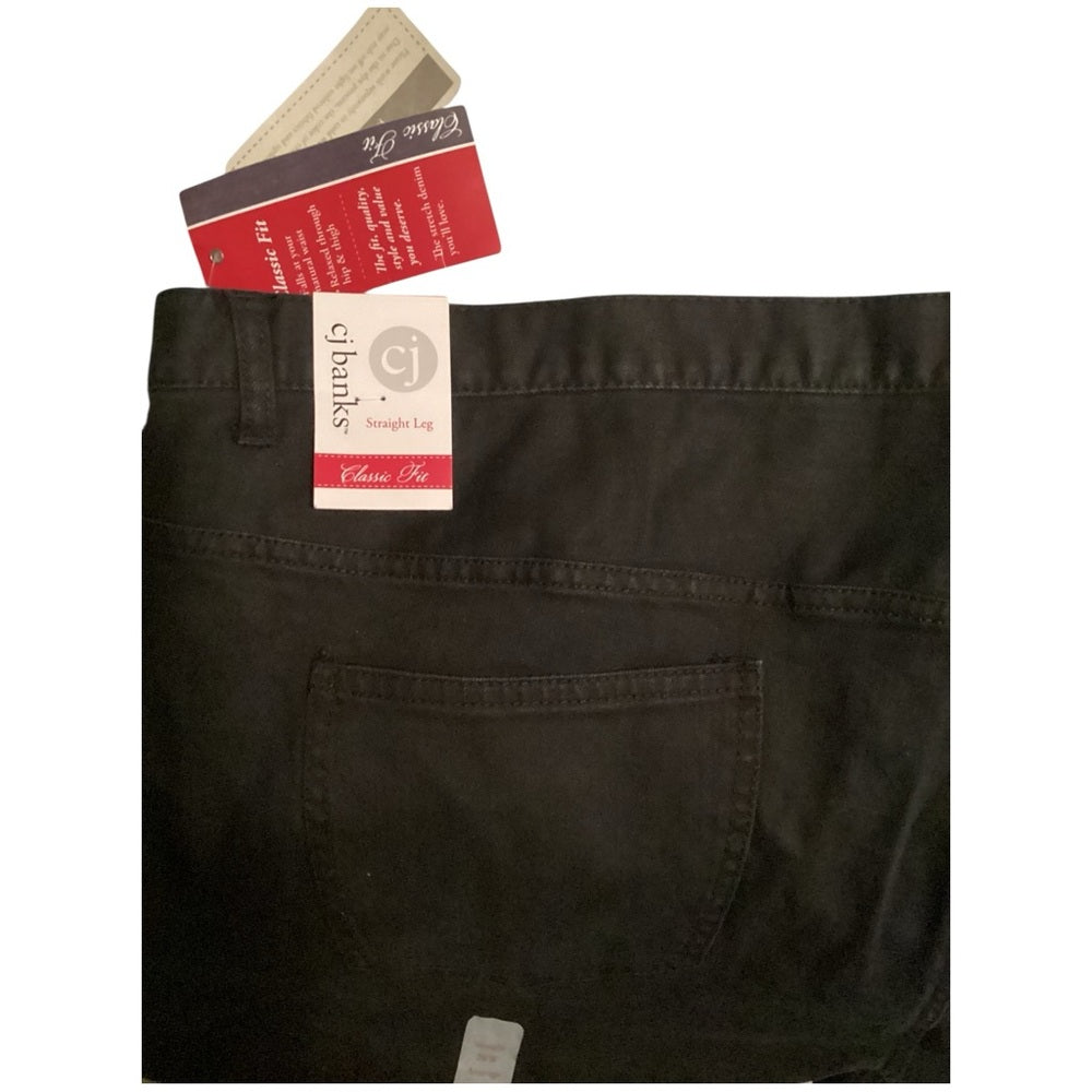 CJ Banks Classic Black Straight Leg Jeans, Plus Size 28W