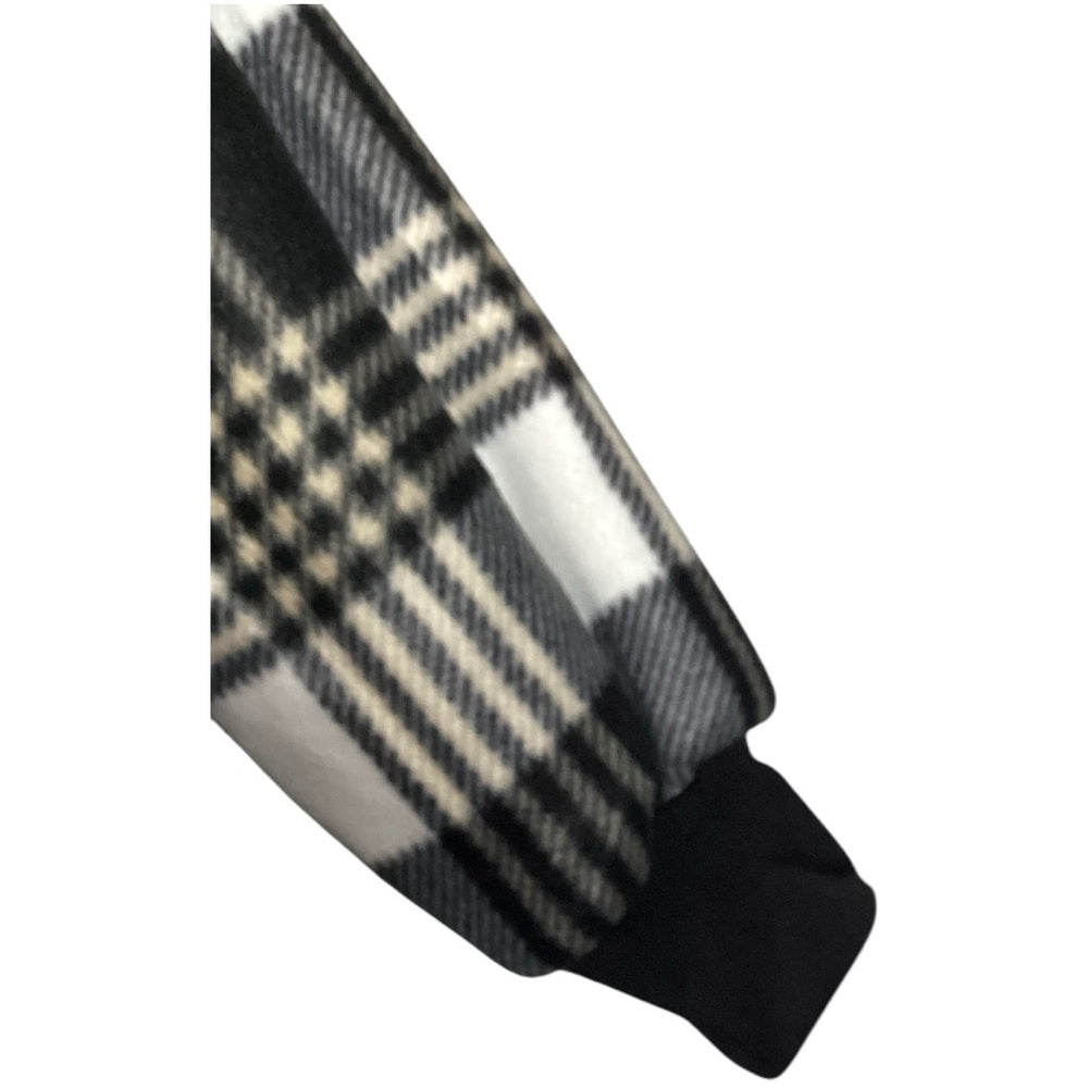 Plaid Black and White Women's Jacket, Plus Size 1X