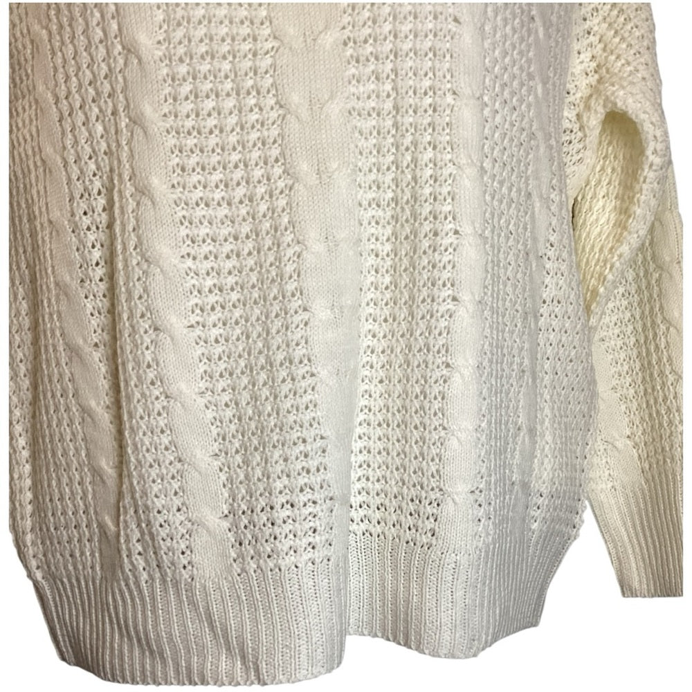 Elegant Cream Sweater for Women, Plus Size 1X