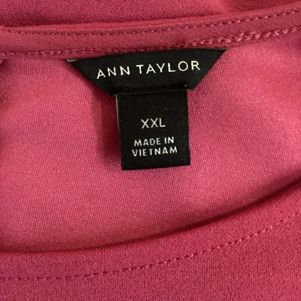 Ann Taylor Rich Red Long Sleeve Top, Plus Size 2X