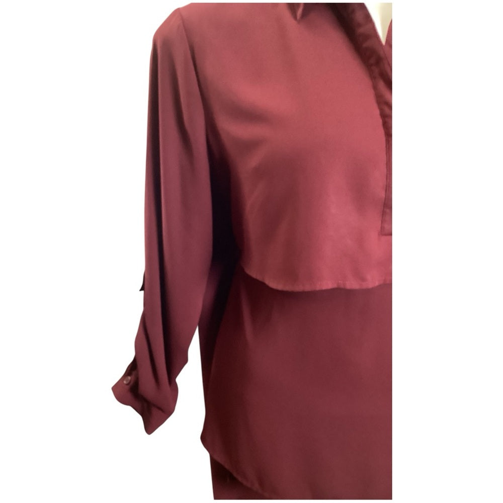 Cato Maroon Layered Blouse, Plus Size 18/20 (2X)