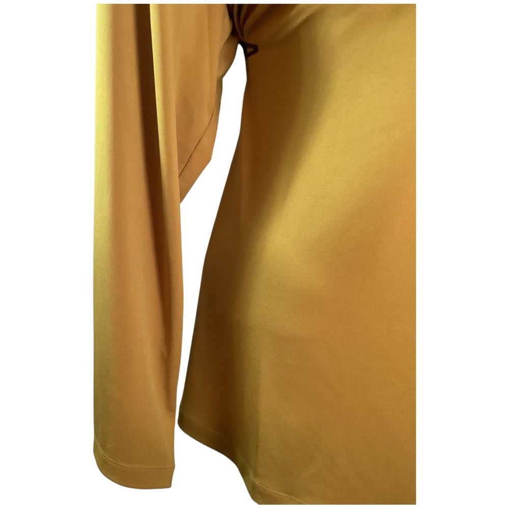 Susan Graver Mustard Keyhole Blouse Plus Size 3X