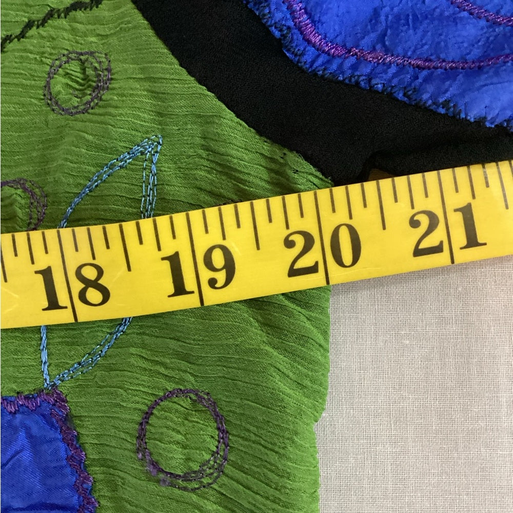 Chico's Artistic Green and Blue Button Down Shirt, Plus Size 16 (3)