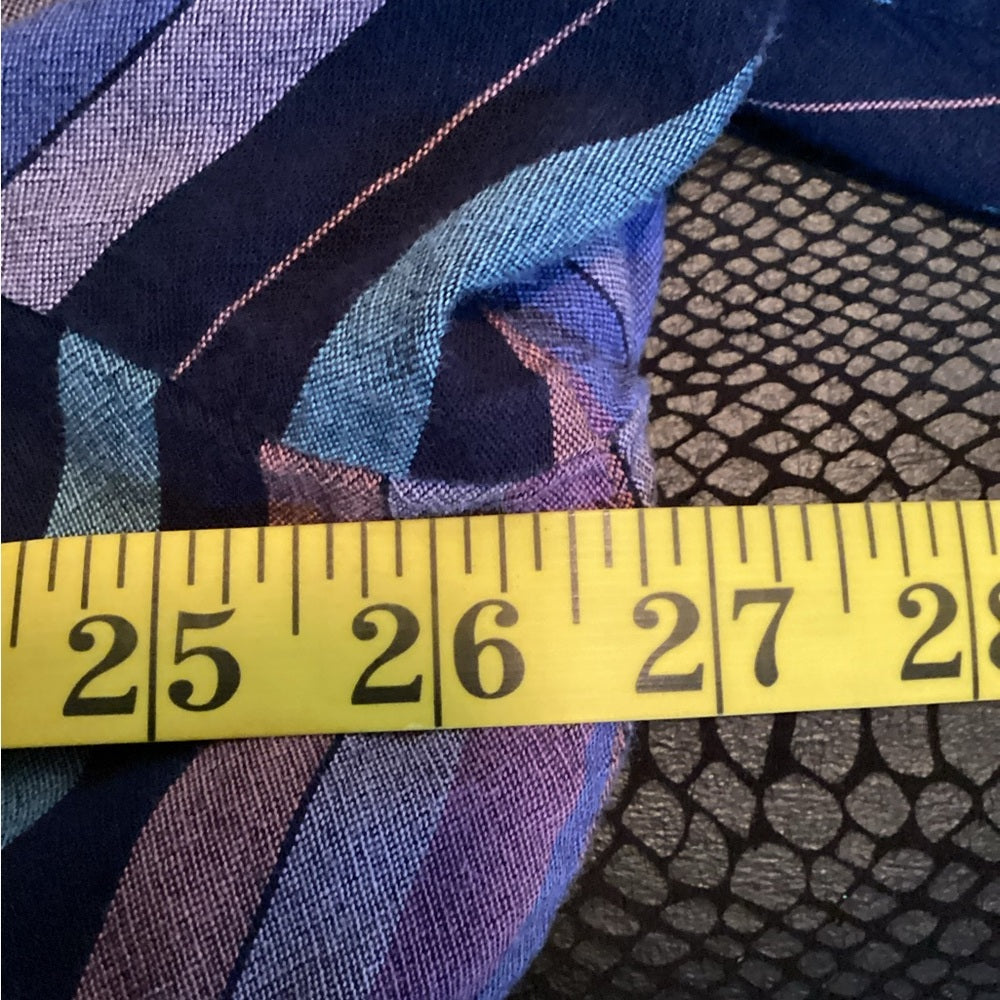 CJ Banks Purple and Blue Striped Button-Down Shirt, Plus Size 3X