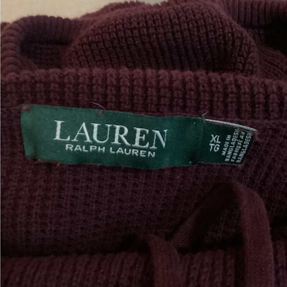Lauren Ralph Lauren Plum Cowl Neck Sweater, Plus Size XL