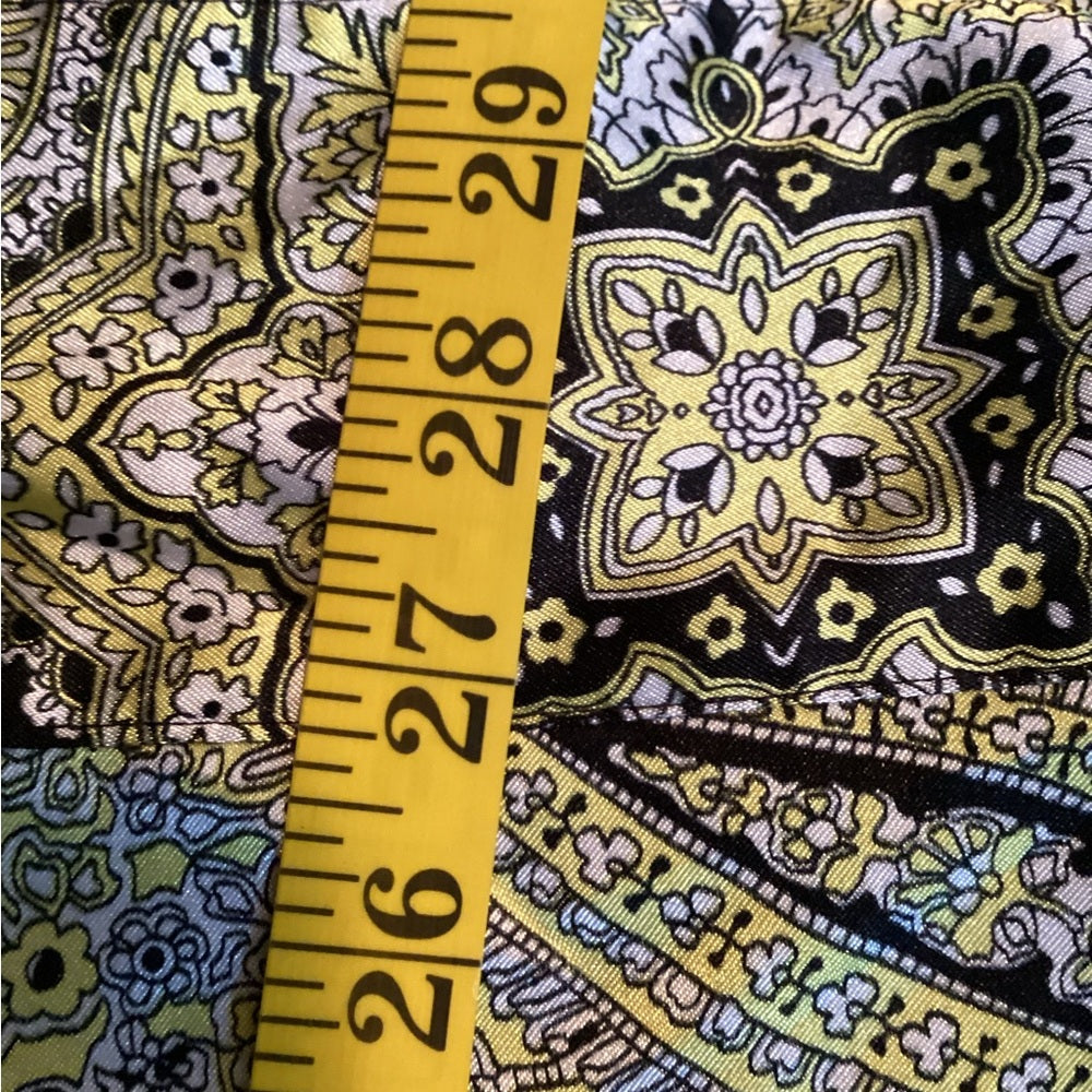 Cato Black and Yellow Paisley Button-Up Blouse, Plus Size 18/20, 2X