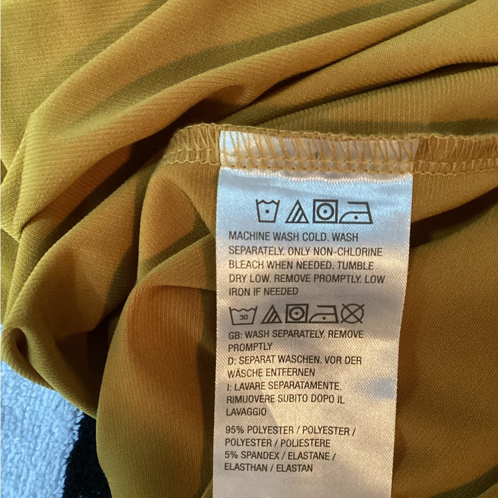 Susan Graver Mustard Keyhole Blouse Plus Size 3X
