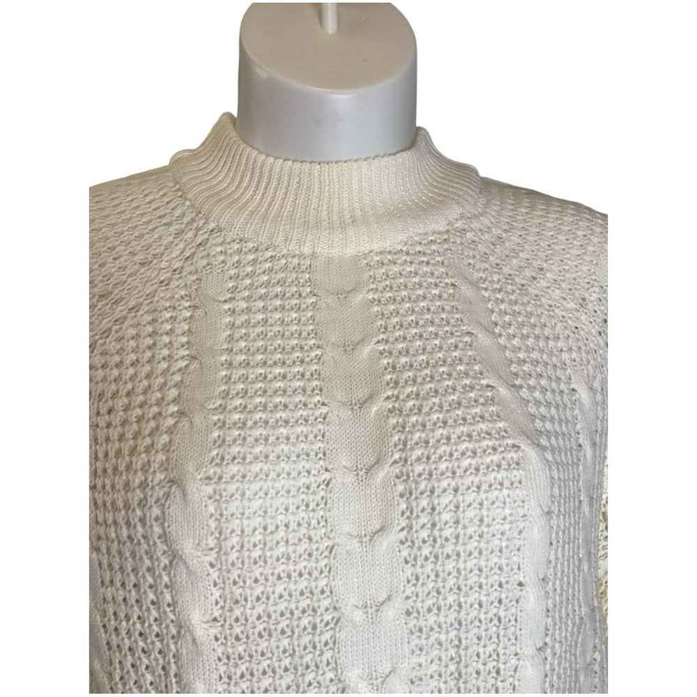 Elegant Cream Sweater for Women, Plus Size 1X