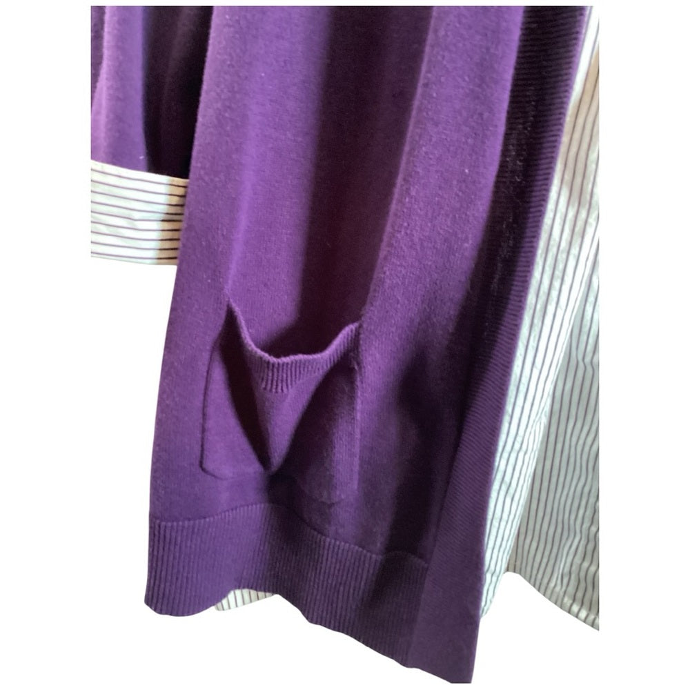 Elementz Purple and White Striped Ensemble, Plus Size 2X