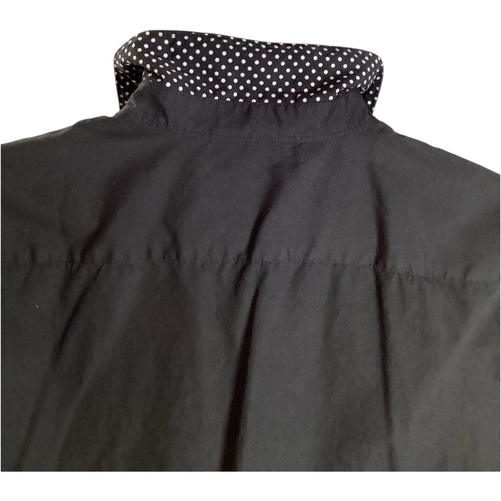 Ralph Lauren Black Button-Down Shirt with Polka Dot Accents, Plus Size 2X