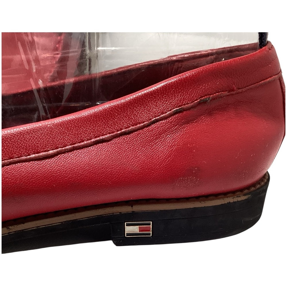 Tommy Hilfiger Red Leather Flats