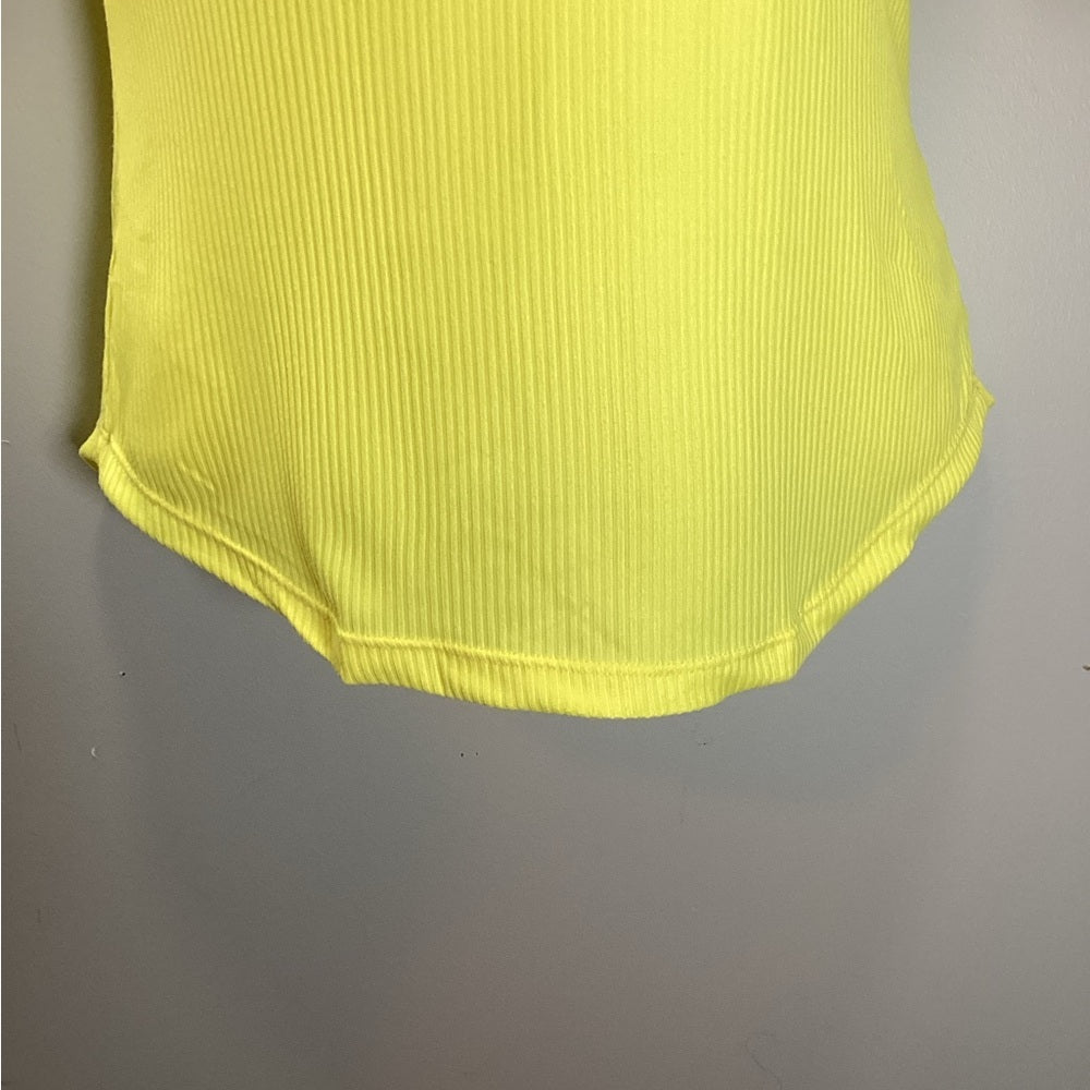 Plus Size, Vibrant Yellow Ruched Short Sleeve Tee with Cut-Outs, Size 2X