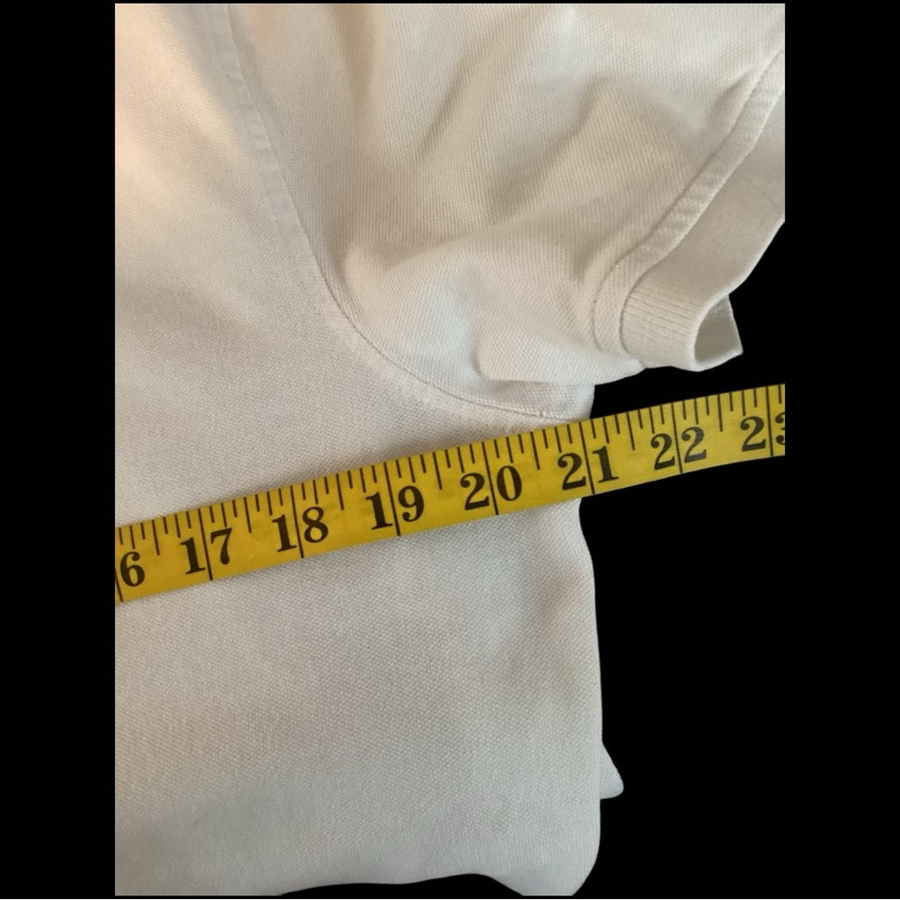 Tommy Hilfiger Cream Polo with Navy and Orange Accents, Size XL