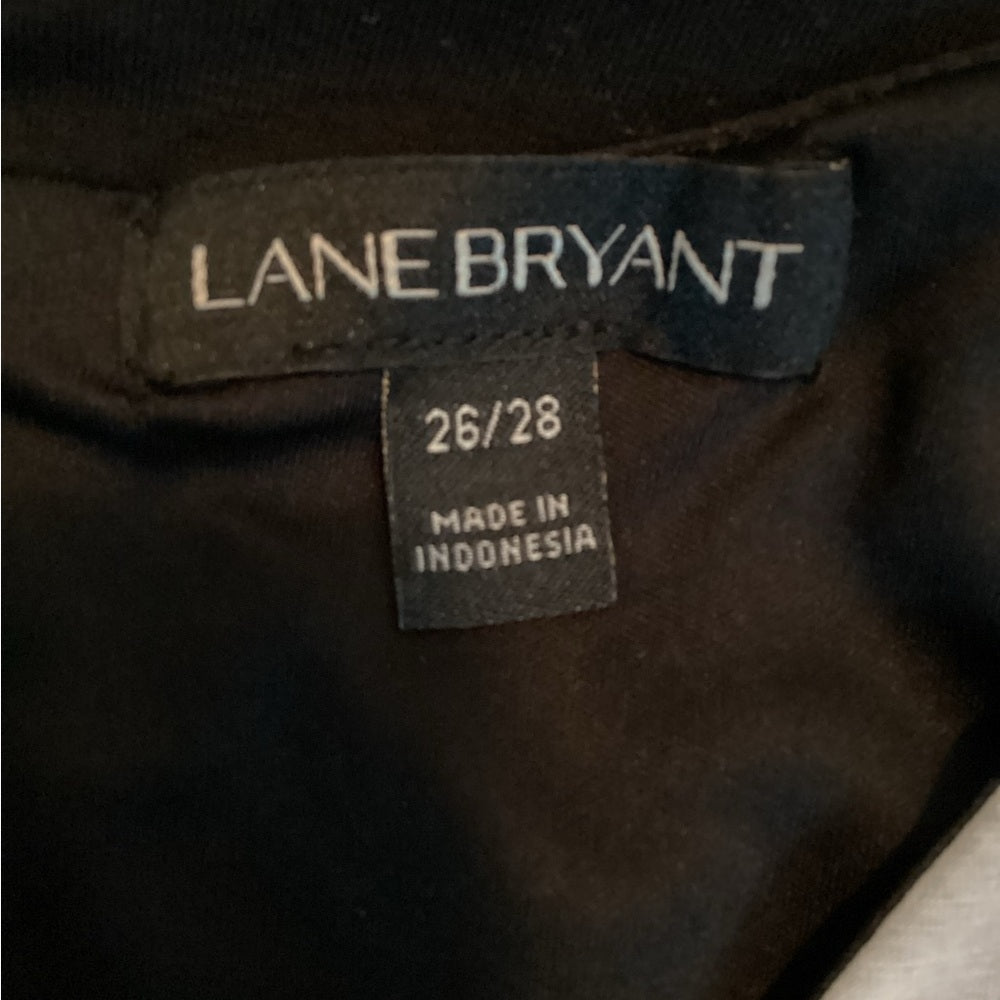Lane Bryant Black and Pink Floral Blouse, Stretch, Plus Size 26/28, 4X