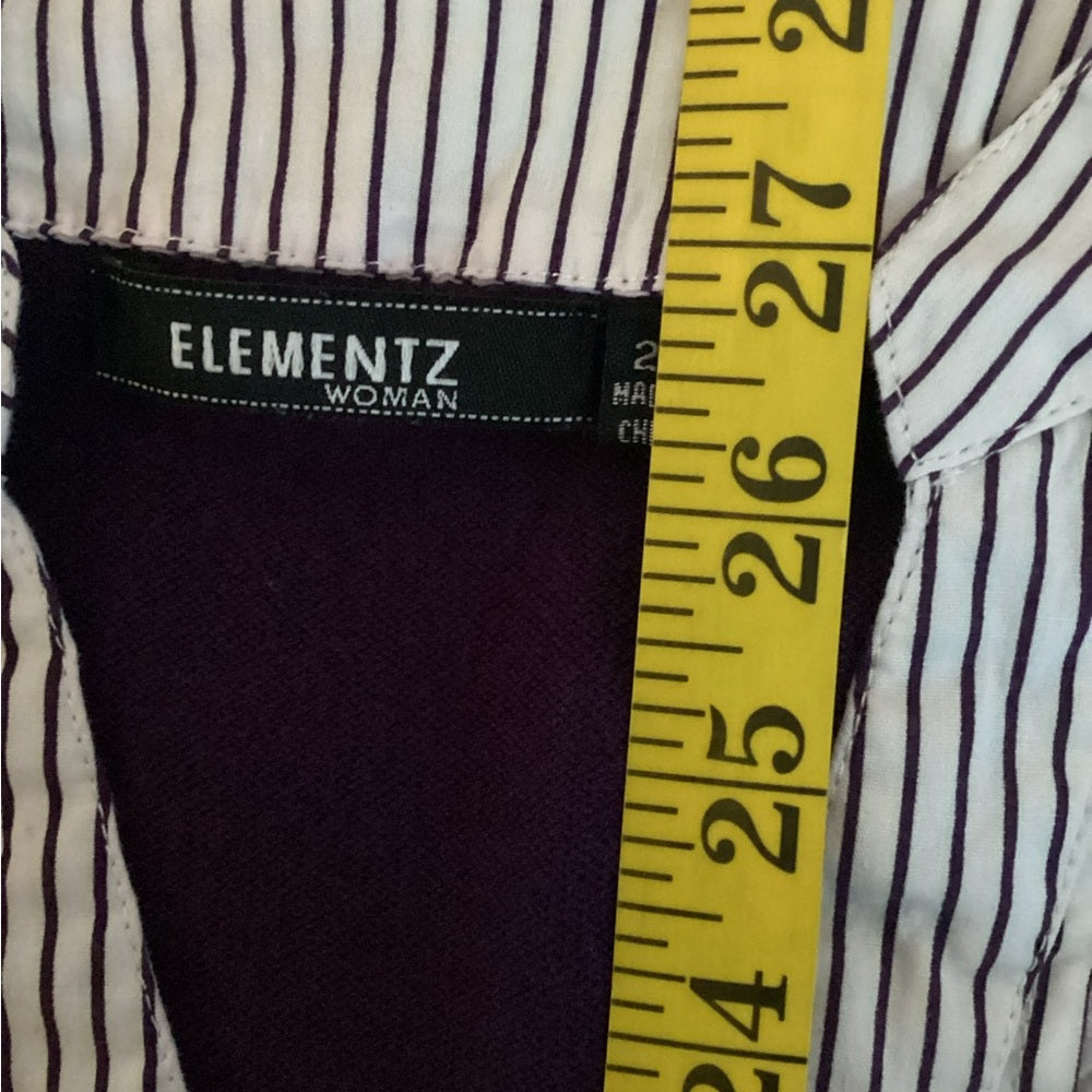 Elementz Purple and White Striped Ensemble, Plus Size 2X