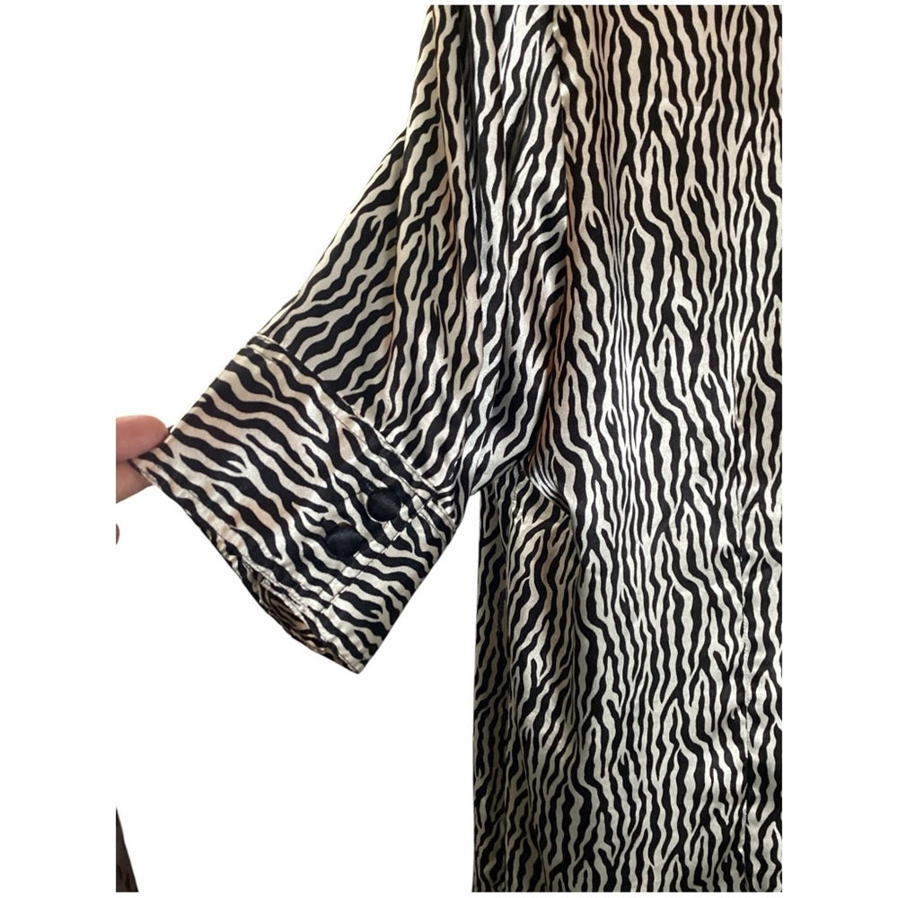 Lane Bryant Black and White Zebra Print Blouse, Stretch, Plus Size 22/24 (3X)