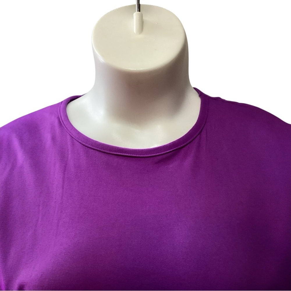 Plus Size. Vibrant Purple Short Sleeve Top, 4X