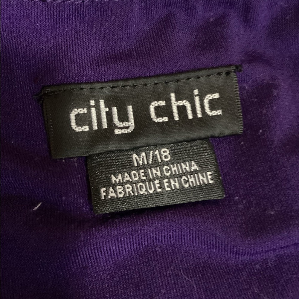 City Chic Deep Purple Ruffle Robe Plus Size 18 (1X)