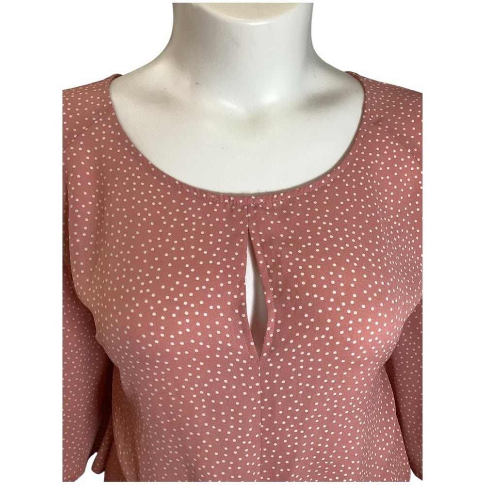 Elegant Pink Tie-Front Blouse, Size 3X