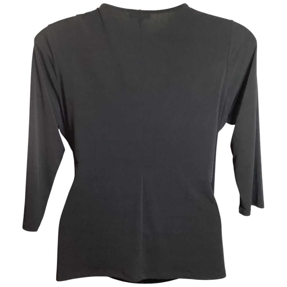 Premise Black Draped Blouse, Stretch, Plus Size 2X