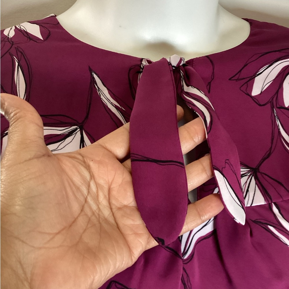 41 Hawthorn Purple Fitted 3/4 Sleeve Blouse, Plus Size 2X Resale