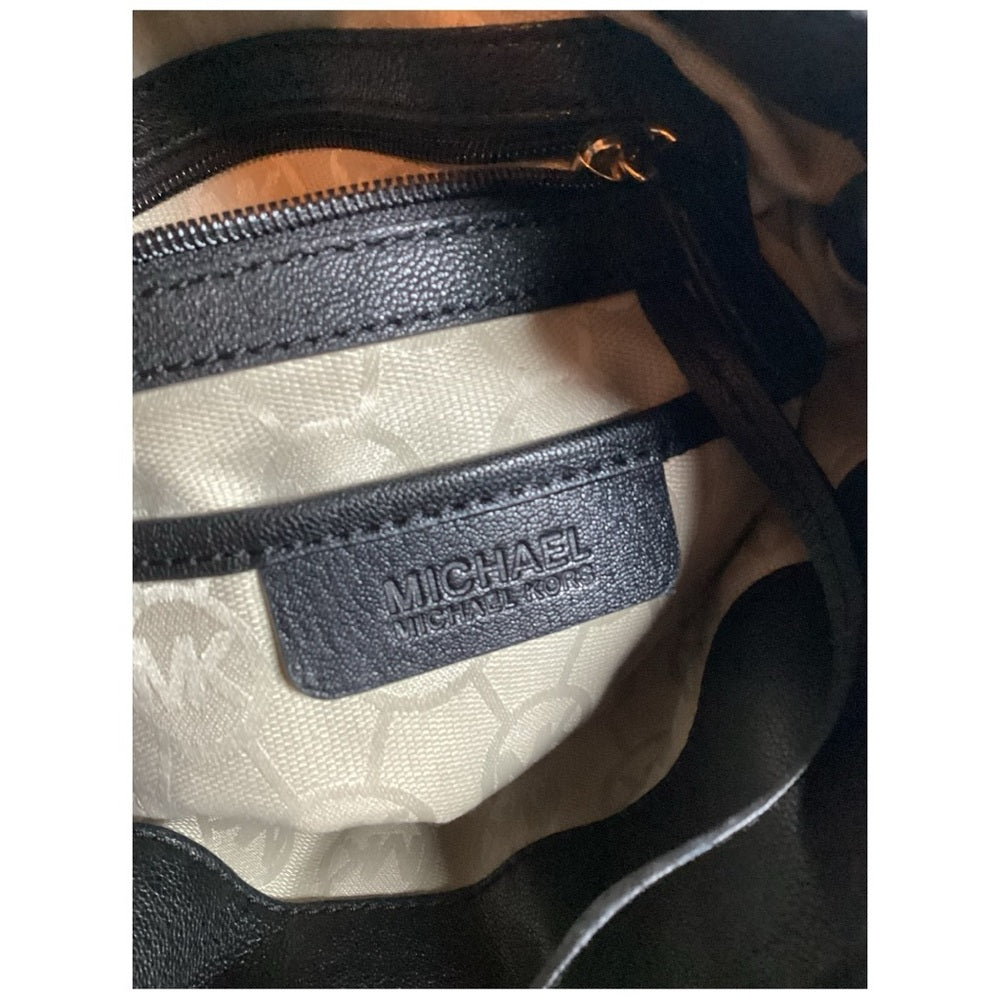Michael Kors Black Shoulder Bag with Gold Chain and Polka Dot Bow
