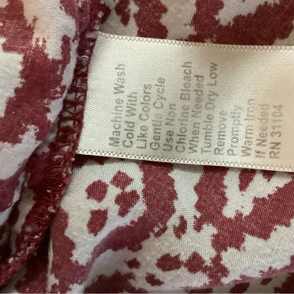 Kim Rogers Burgundy and Navy Geometric Blouse, Plus Size 2X