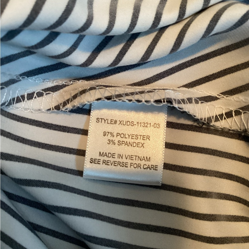 Chic Black and White Striped Blouse, Plus Size 2X
