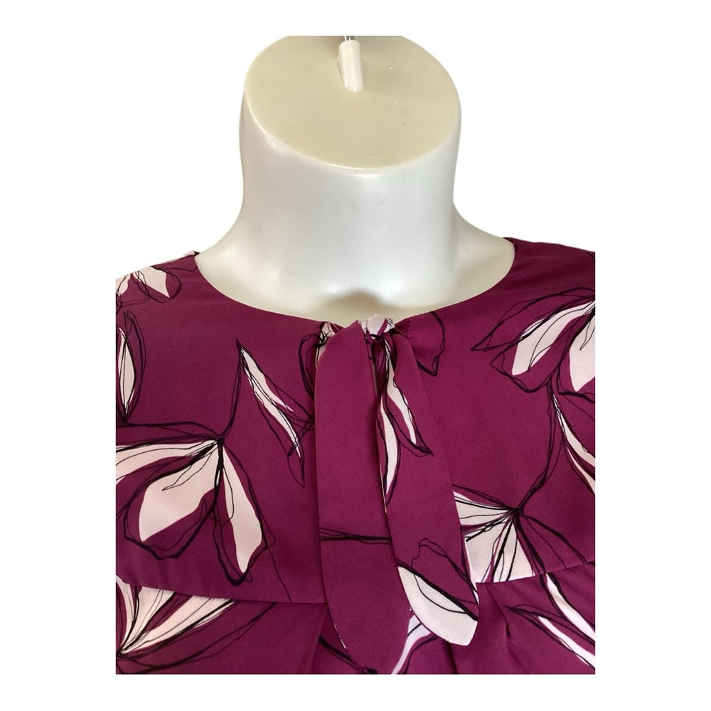 41 Hawthorn Purple Fitted 3/4 Sleeve Blouse, Plus Size 2X Resale