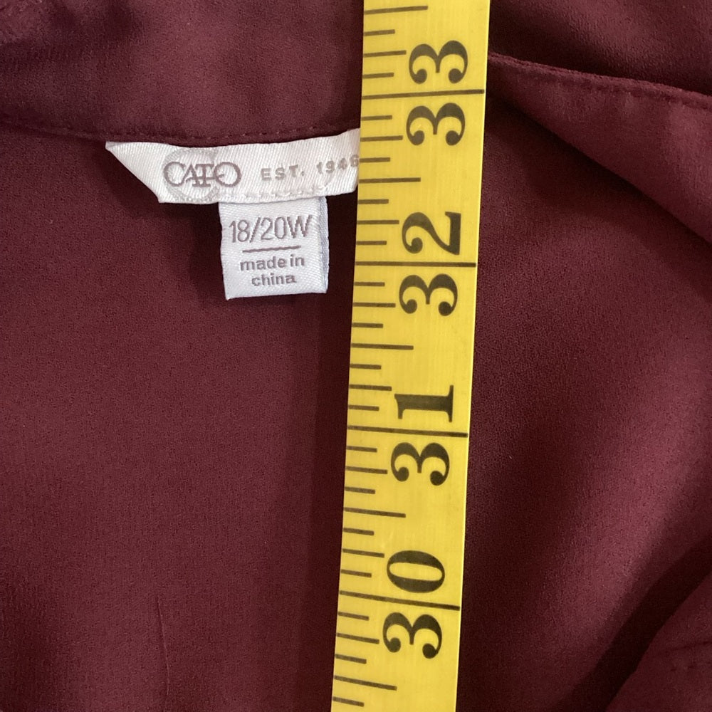 Cato Maroon Layered Blouse, Plus Size 18/20 (2X)