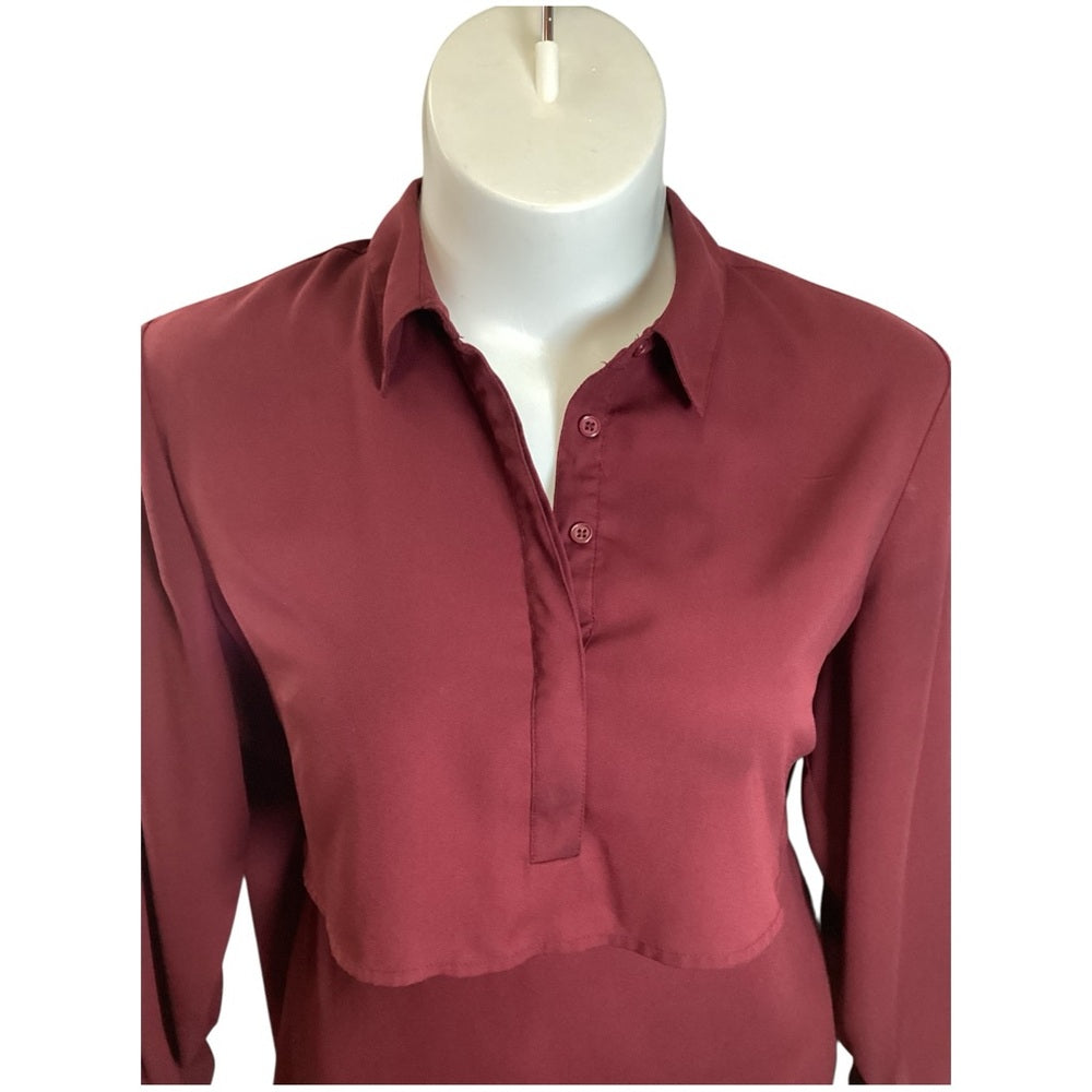 Cato Maroon Layered Blouse, Plus Size 18/20 (2X)