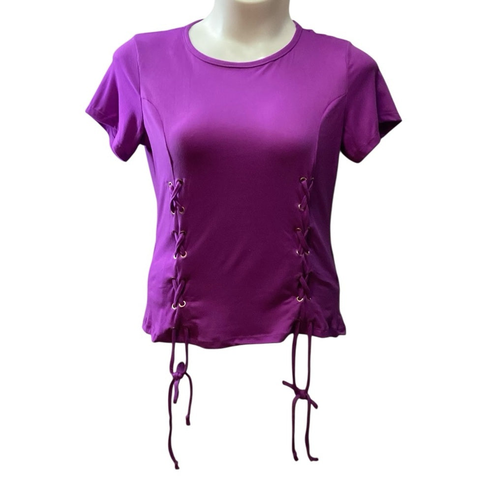 Plus Size. Vibrant Purple Short Sleeve Top, 4X