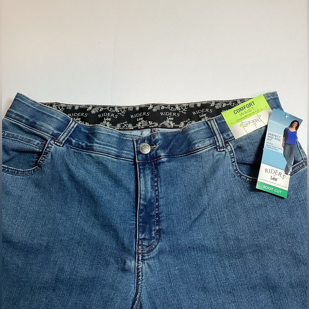 Riders by Lee Classic Blue Boot Cut Jeans, Stretch, Plus Size 20W