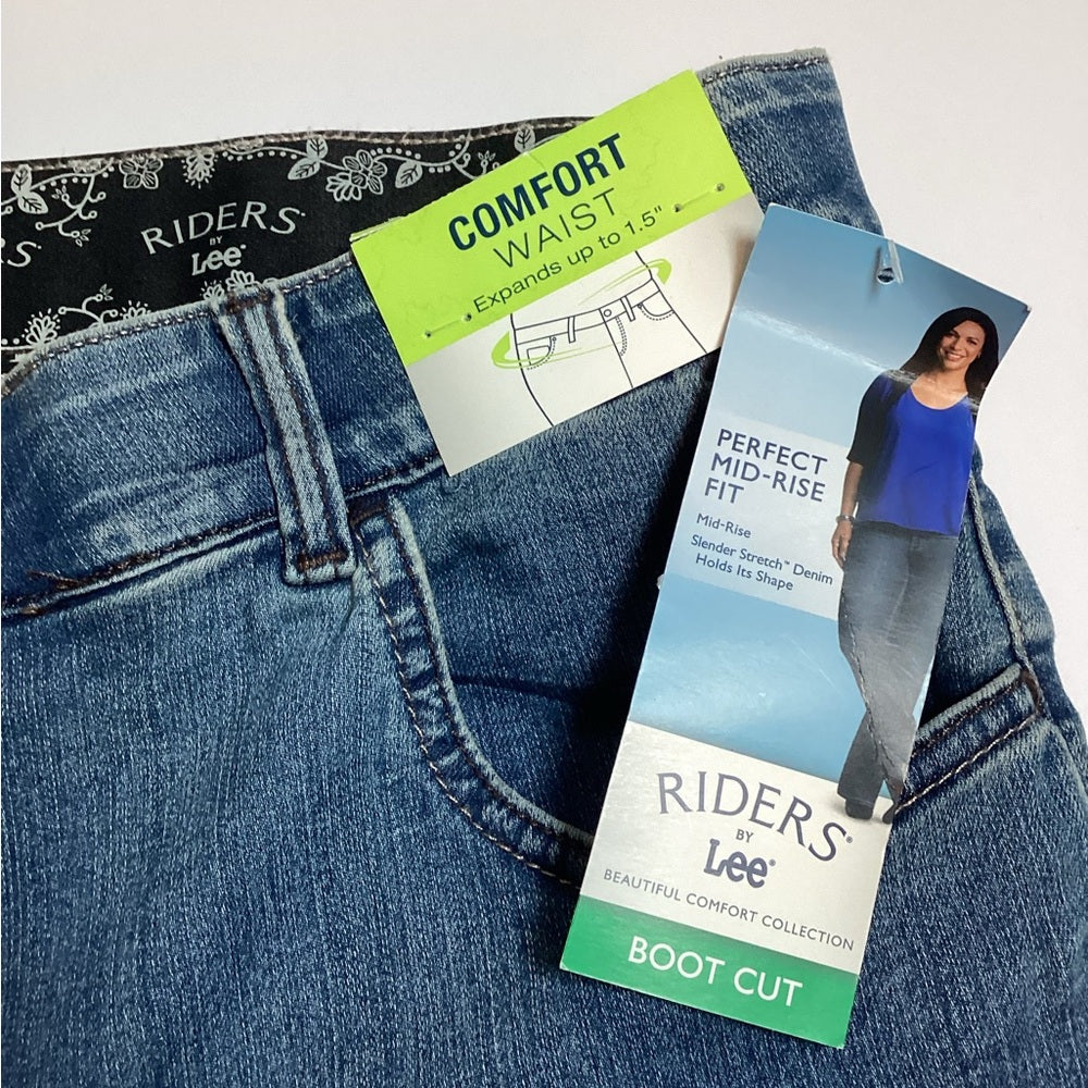 Riders by Lee Classic Blue Boot Cut Jeans, Stretch, Plus Size 20W