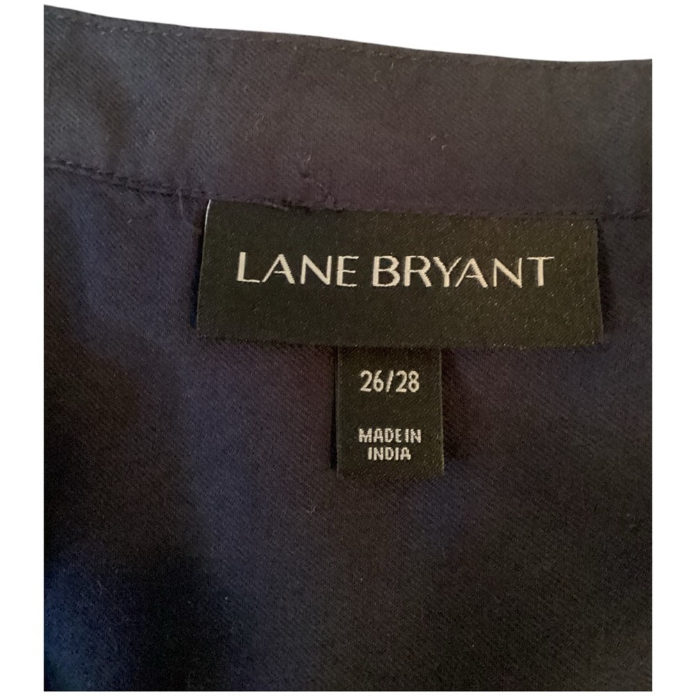 Lane Bryant Navy Blouse with Lace Accents