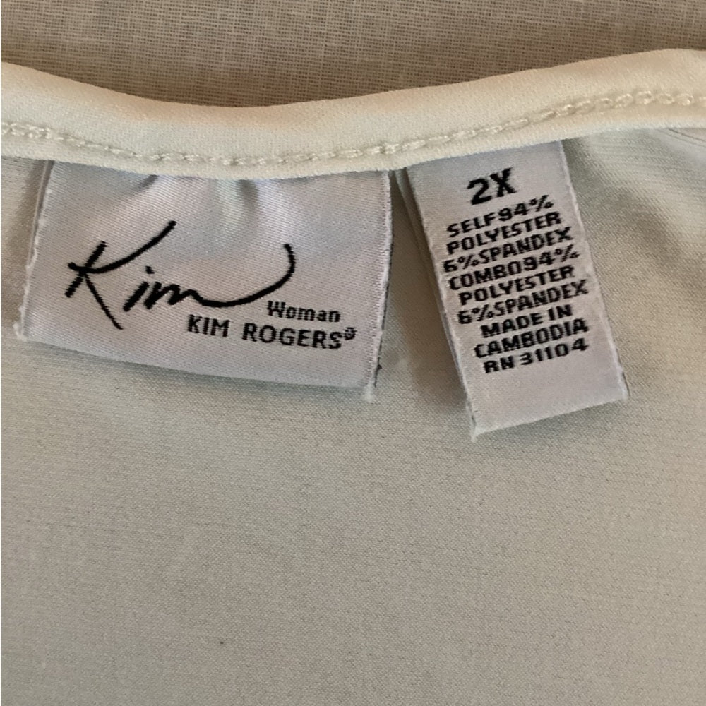 Kim Rogers White Layered Ruffle Blouse, Plus Size 2X