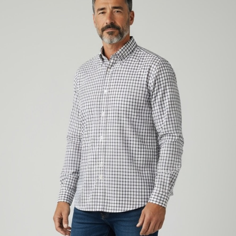 Ralph Lauren Men's Checkered Button-Down Shirt, 15.5 Neck 34/35, Slim Fit