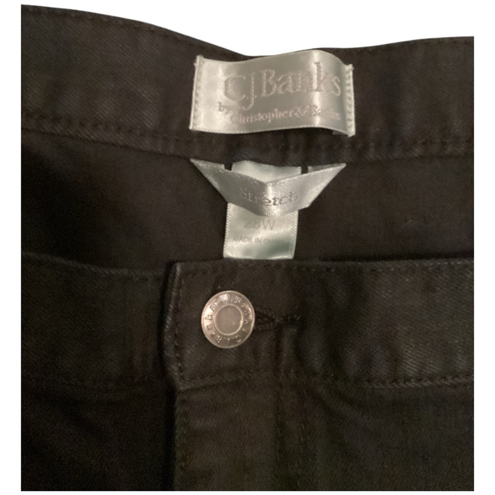 CJ Banks Classic Black Straight Leg Jeans, Plus Size 28W